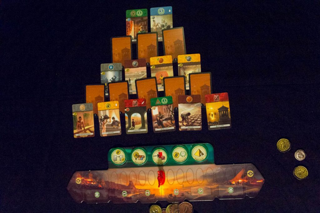 7 Wonders Duel - Kartenauslage 1. Zeitalter